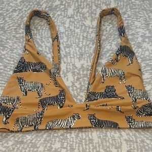 Boys + Arrows Bikini Top in Mustard Zebra Print